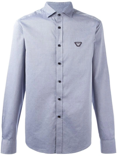 Armani Jeans Logo Patch Shirt In Blue