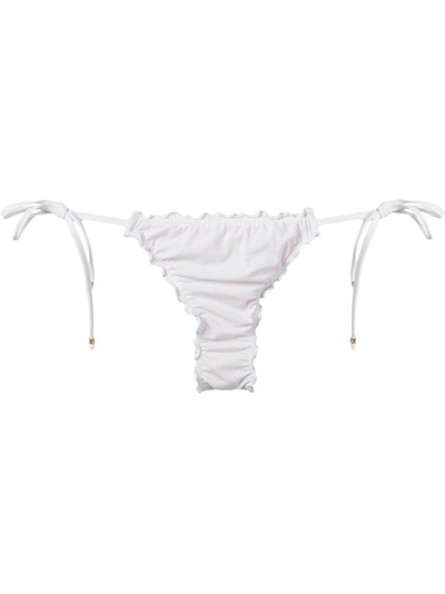 Amir Slama Ruffled Trim Bikini Bottom In White