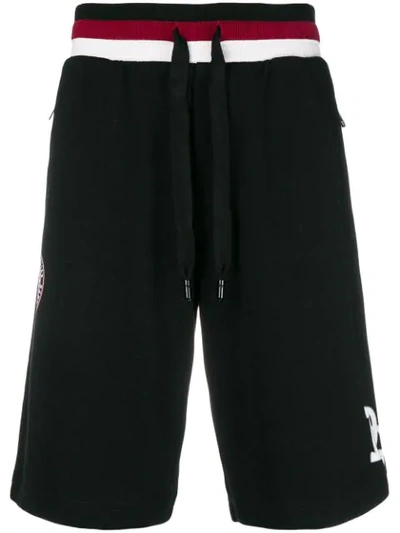 Dolce & Gabbana King Patch Track Shorts - Black