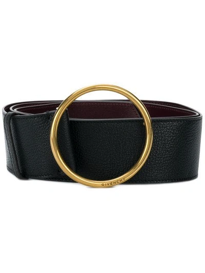 Givenchy Black Circular Buckle Belt