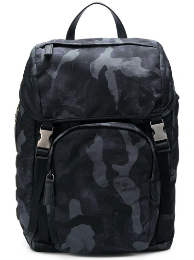 Prada Camouflage Backpack - Blue