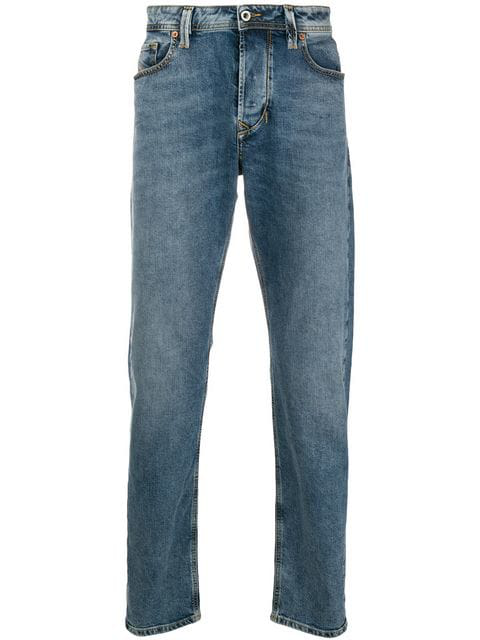 Diesel Washed Straight Leg Jeans - Blue | ModeSens