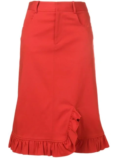 Preen Line Marina Frill Trim Skirt In Red
