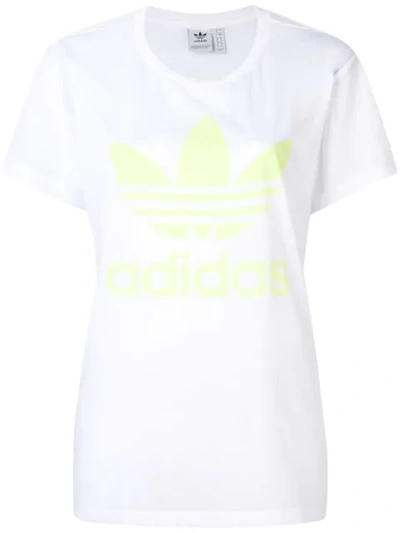 Adidas Originals Printed Jersey T-shirt In White