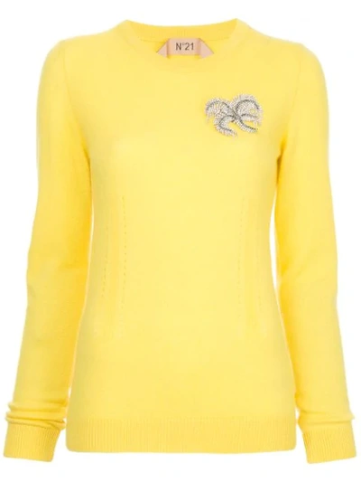 N°21 Verzierter Pullover In Yellow