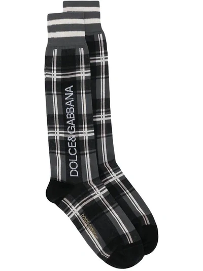 Dolce & Gabbana Check Socks - Green