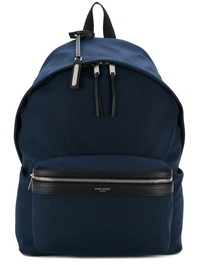 Saint Laurent Classic Zipped Backpack - Blue