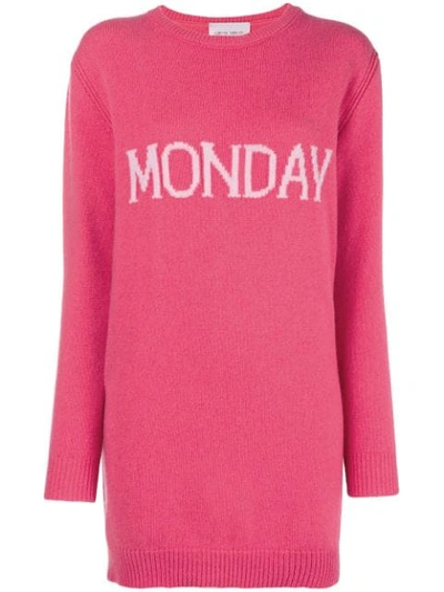 Alberta Ferretti Monday Knit Mini Dress In 1211 Pink