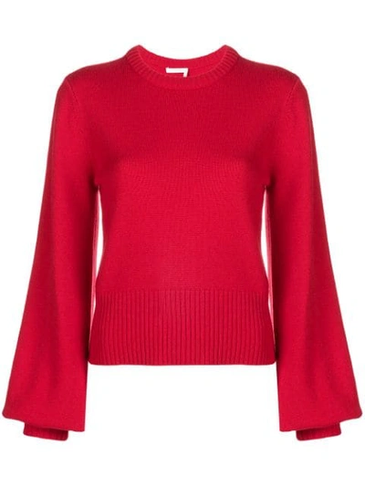 Chloé Puff-sleeve Sweater - Red