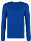 Al Duca D'aosta Textured Crew Neck Sweater In Blue