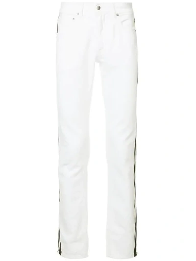 Ports V Contrasting Side Panel Skinny Jeans In White