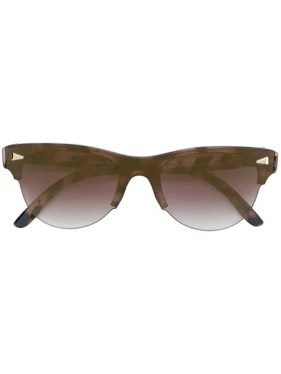 Snob Cat Eye Frame Sunglasses In Brown