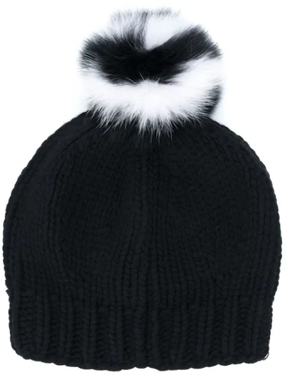 Prada Pom Pom Beanie In Black