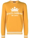 Dolce & Gabbana Logo Knit Jumper In Orange