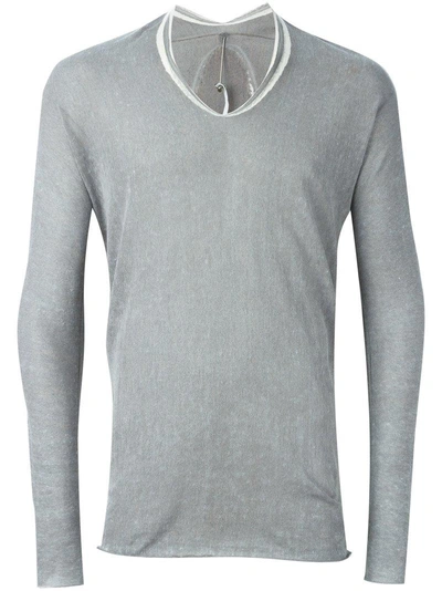 Label Under Construction Printed Arched Sweater - Grey