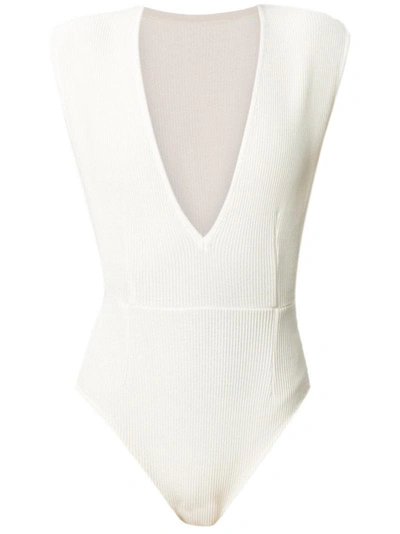 Haight V-neck Tricot Swimsuit - White