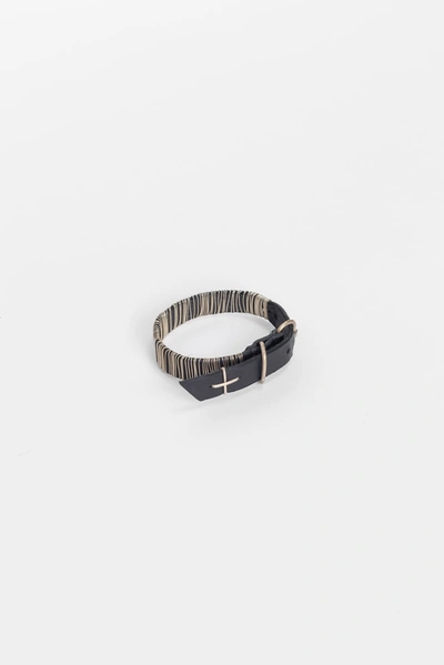 M.a+ Silver Wrapped Wristband In Black