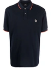 Ps By Paul Smith Embroidered-zebra Polo Shirt In Navy