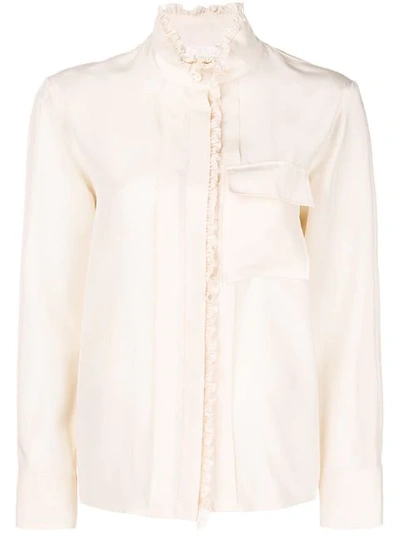 Chloé Ruffle Trimmed Shirt In Neutrals