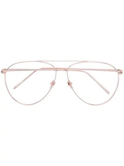 Linda Farrow Aviator Frame Sunglasses In Pink