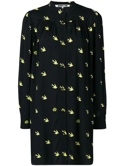 Mcq By Alexander Mcqueen Mcq Alexander Mcqueen Swallow Print Dress - Black