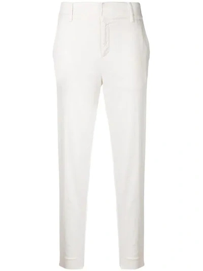 Eleventy Cropped Slim Fit Trousers In White