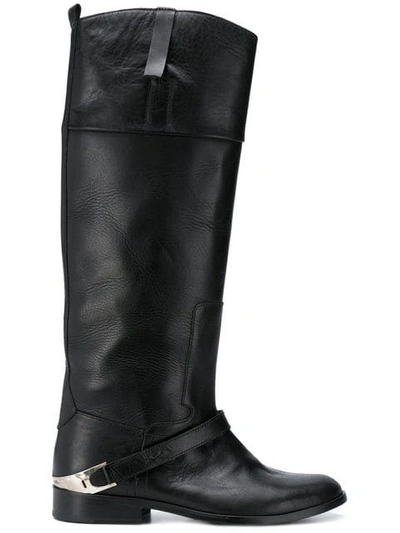 Golden Goose Charlye Leather Knee-high Boots In A1 Black