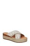 Bella Vita Exa-italy Espadrille Platform Slide Sandal In White/ Champagne Leather