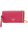 Prada Saffiano Chain Wallet In Pink