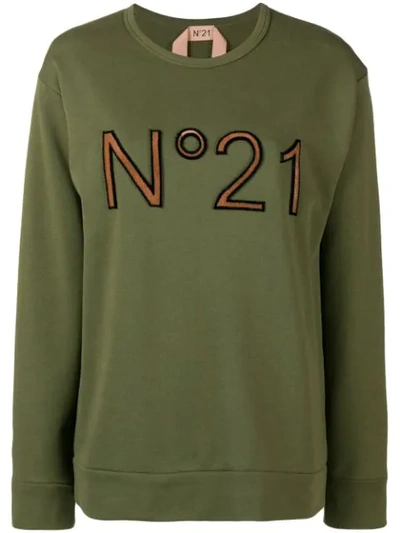 N°21 Nº21 Front Printed Sweatshirt - Green