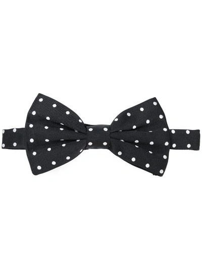 Dolce & Gabbana Polka Dot Bow Tie In Black
