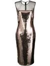 Tom Ford Sequin Midi Dress In Metallic