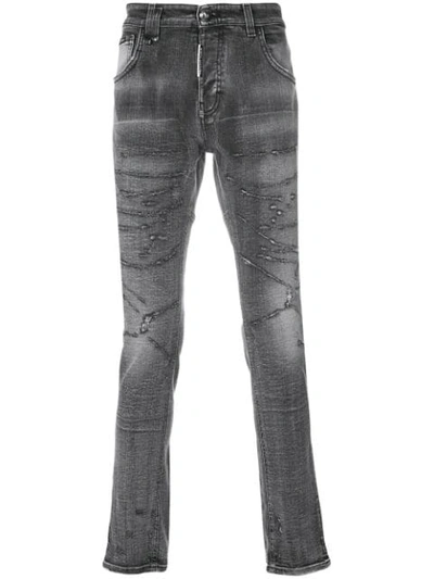 Philipp Plein Remind Me Straight Cut Jeans In Grey