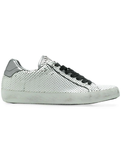 Zadig & Voltaire Neo Keith Reptile-embossed Leather Trainers In White