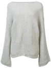 Nili Lotan Ribbed Knit Sweater In Grey