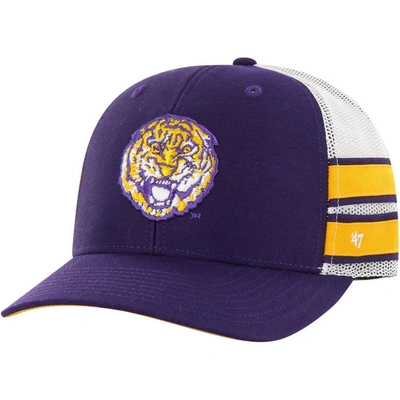 47 ' Purple Lsu Tigers Straight Eight Adjustable Trucker Hat