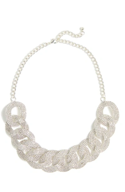 Tasha Crystal Link Necklace In Silver