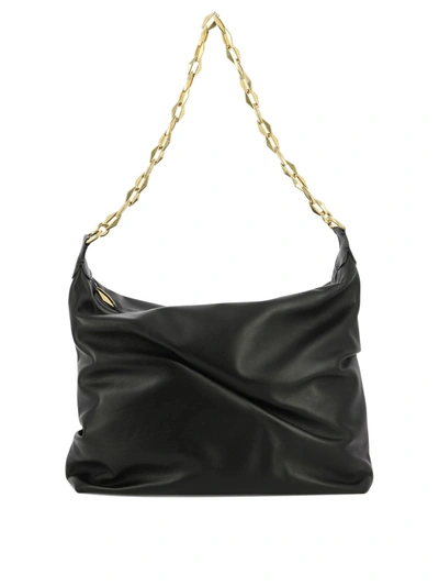 Jimmy Choo Diamond Hobo Chained Shoulder Bag In Black