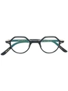 Yellows Plus Walton Round Frame Glasses In Black