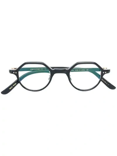 Yellows Plus Walton Round Frame Glasses In Black