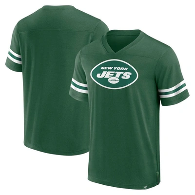 Fanatics Branded  Green New York Jets Jersey Tackle V-neck T-shirt