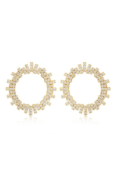 Luv Aj The Ray Pavé Bar Hoop Earrings In Gold