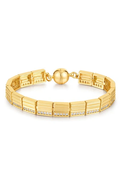 Luv Aj The Cruz Crystal Link Bracelet In Gold