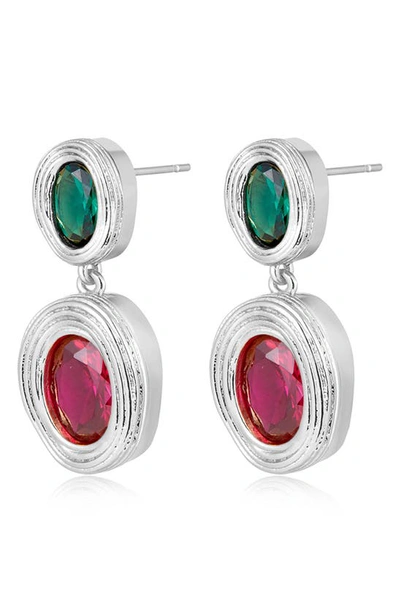 Luv Aj The Royale Stone Drop Earrings In Silver