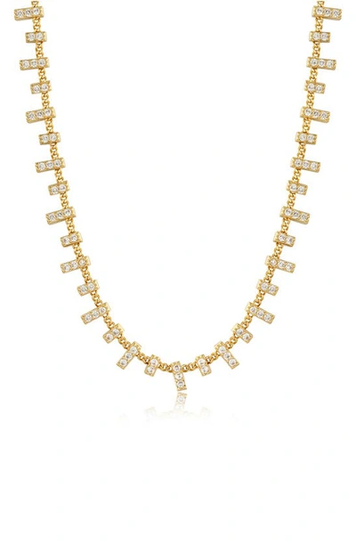 Luv Aj The Pavé Bar Chain Necklace In Gold