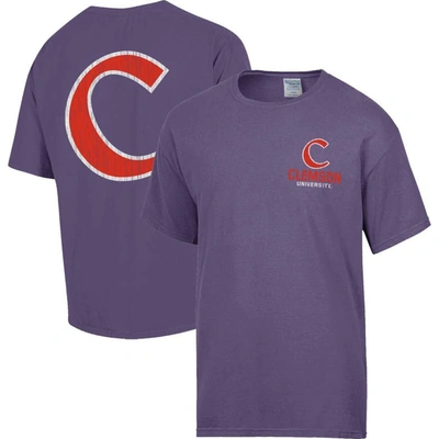 Comfort Wash Purple Clemson Tigers Vintage Logo T-shirt
