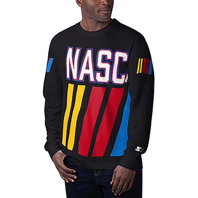 Starter Black Nascar Clutch Hit Graphic Long Sleeve T-shirt