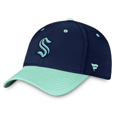 Fanatics Branded  Deep Sea Blue/light Blue Seattle Kraken Authentic Pro Rink Two-tone Flex Hat In Deep Sea Blue,light Blue