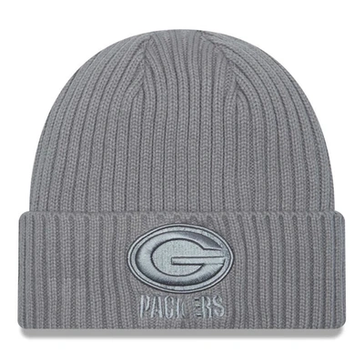 New Era Gray Green Bay Packers Color Pack Cuffed Knit Hat