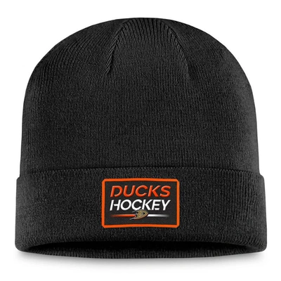 Fanatics Branded  Black Anaheim Ducks Authentic Pro Cuffed Knit Hat